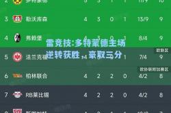 雷竞技:多特蒙德主场逆转获胜，豪取三分